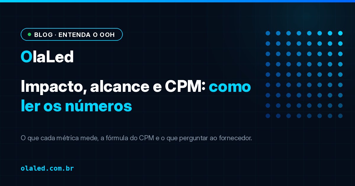 Capa do artigo: impacto, alcance e CPM em mídia exterior