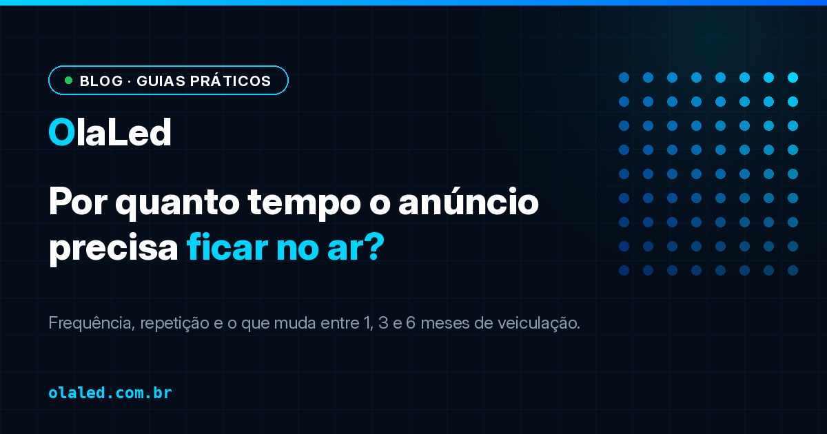 Capa do artigo: por quanto tempo o anúncio precisa ficar no ar
